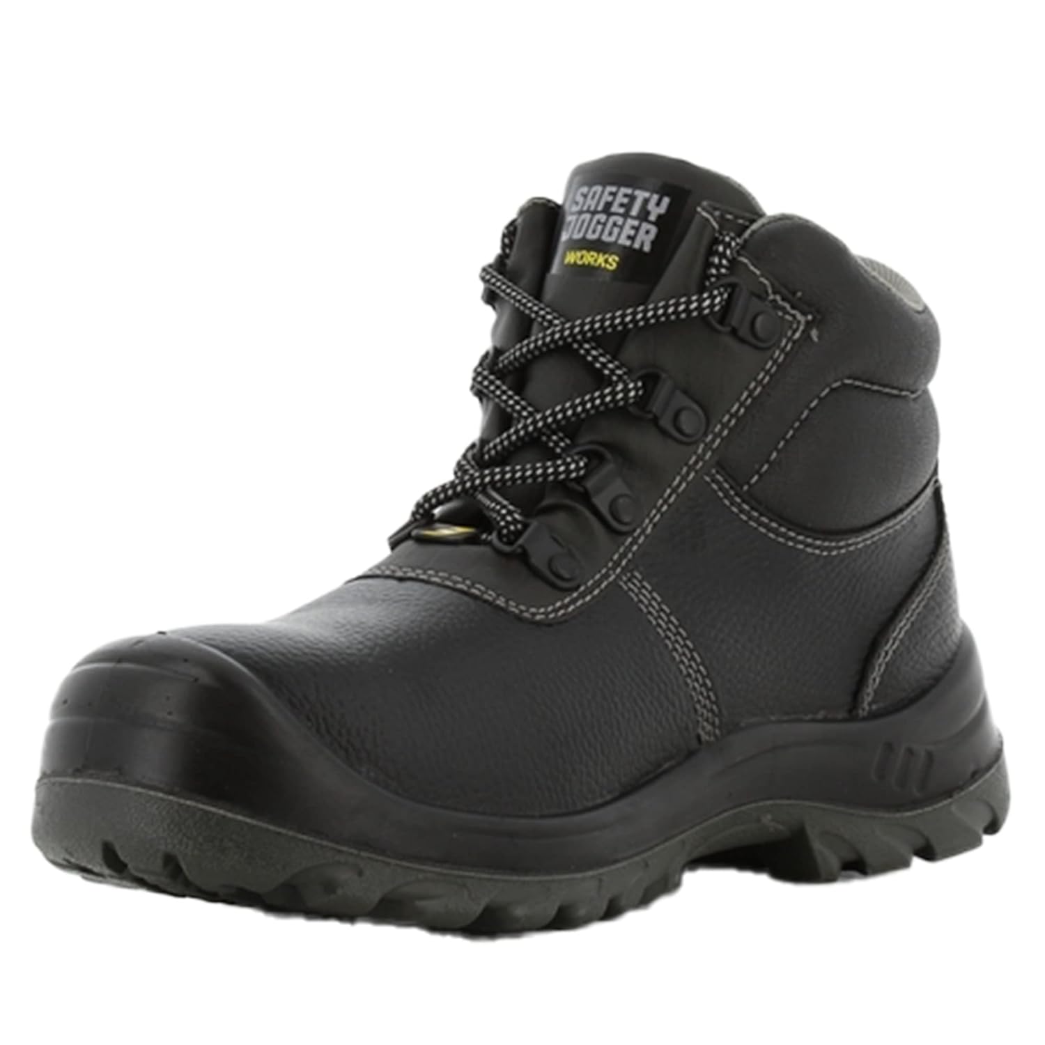 SAFETY JOGGER Safety Boot - BESTBOY - Steel Toe Cap S3/S1P Work Shoe for Men or Women, Anti Slip Puncture Resistant Steel Sole, Shock Absorbing, Water and Oil Repellant Safety Shoe, UK 13 EU 48, Black Leather