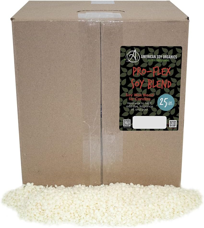 American Soy Organics - Pro-Flex Soy Blend Wax Beads for Candle Making - 25-Pound Box