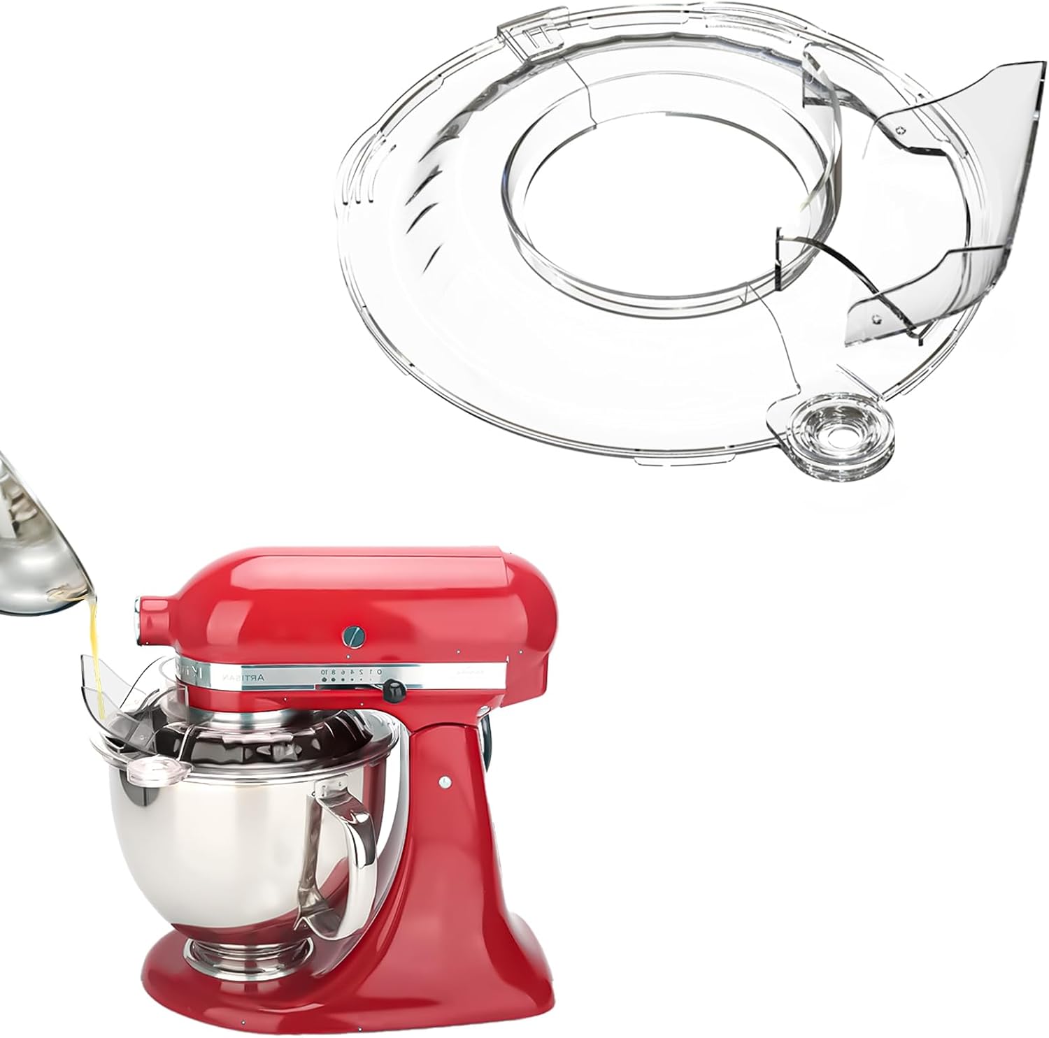 Pouring Shield for KitchenAid Tilt Head 4.5-5QT Stainless Steel (Only),Safety Pouring Shield,Splatter Guard for kitchenaid mixer bowl,Kitchen Aid Stand Mixers,kitchen aid Accessories and Attachments
