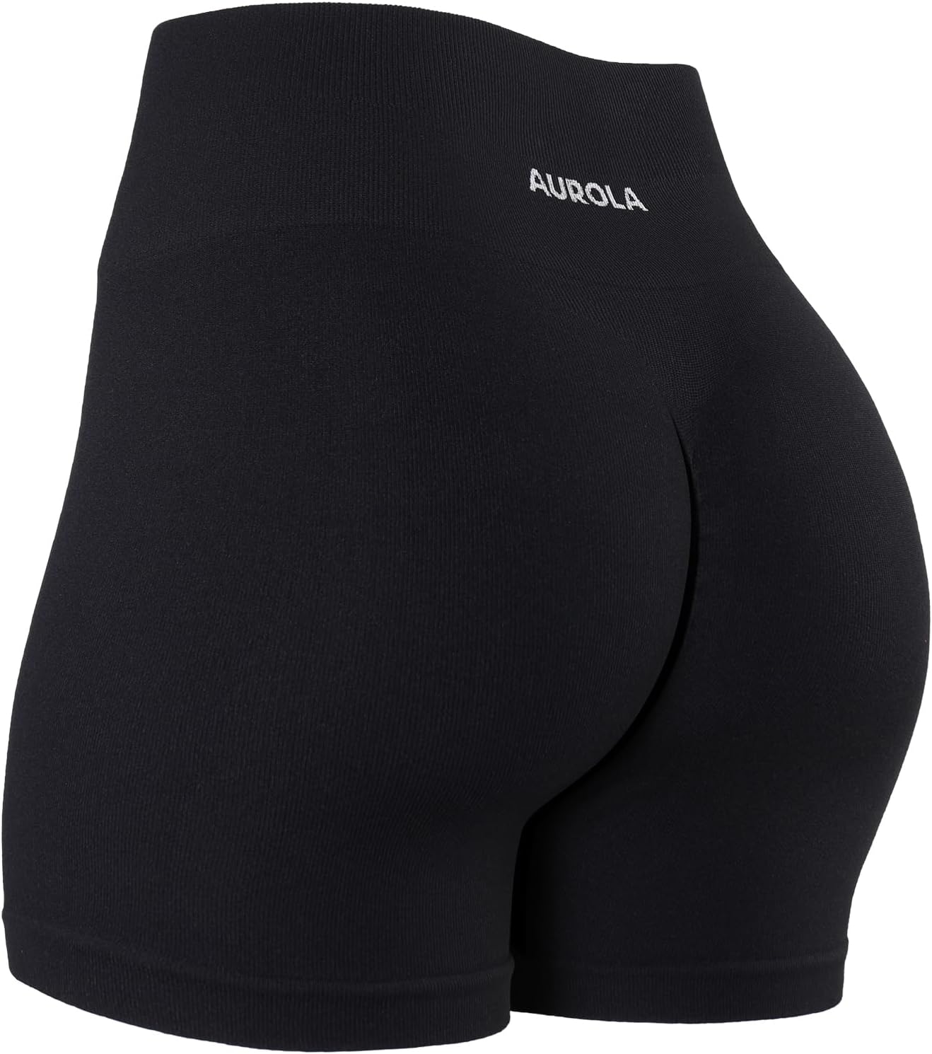 AUROLA Power Workout Shorts for Women Tummy Control Squat Proof Ribbed Thick Seamless Scrunch Active Short