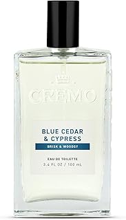Cremo Cologne for Men - Blue Cedar & Cypress Mens Cologne - A Woodsy Scent with Notes of Lemon Leaf, Cypress and Cedar, 3.4 Fl Oz