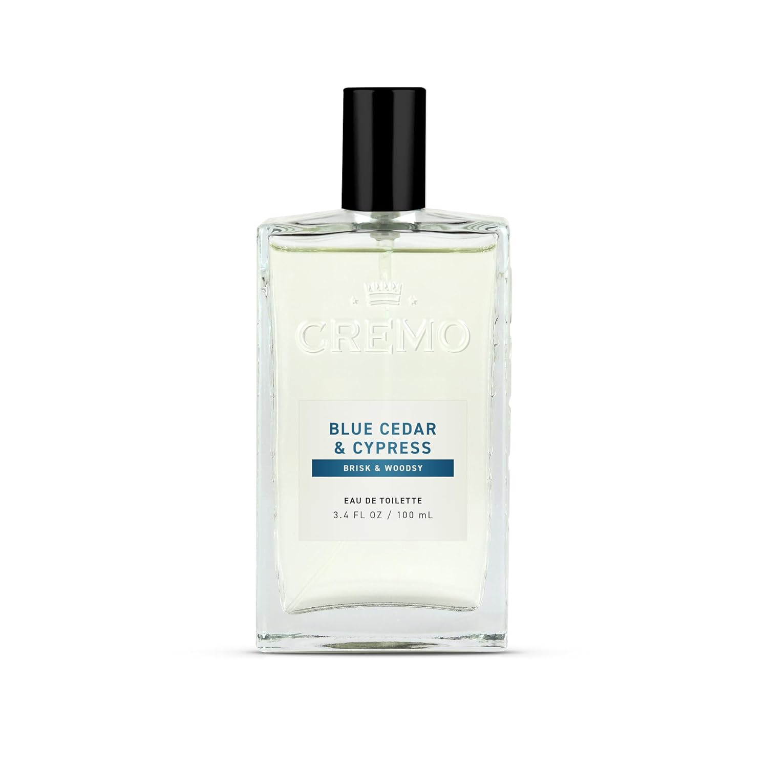 Cremo Cologne for Men - Blue Cedar & Cypress Mens Cologne - A Woodsy Scent with Notes of Lemon Leaf, Cypress and Cedar, 3.4 Fl Oz