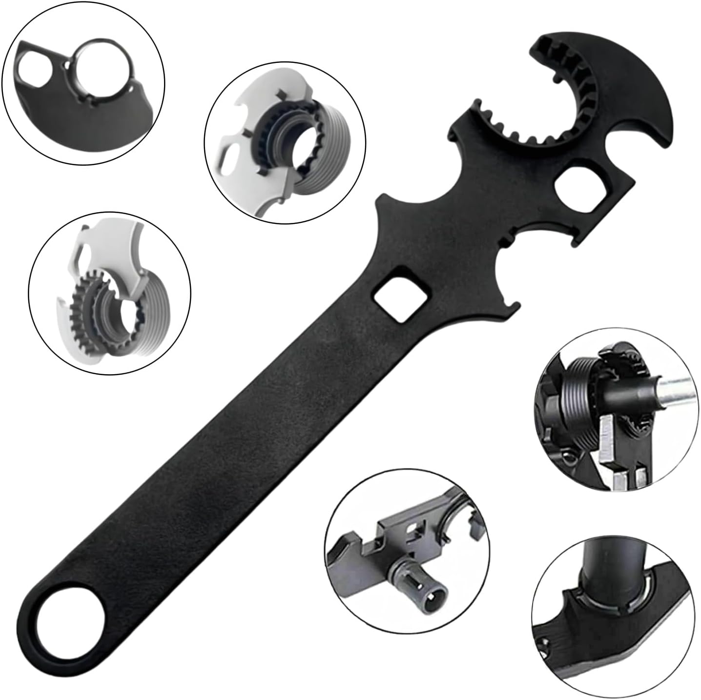 Aimery Multi-Function Lock Spanner Wrench, Heavy-Duty Carbon Steel for Equipment Maintenance, Nut Removal, Installation, Automotive Repairs, and Home Use