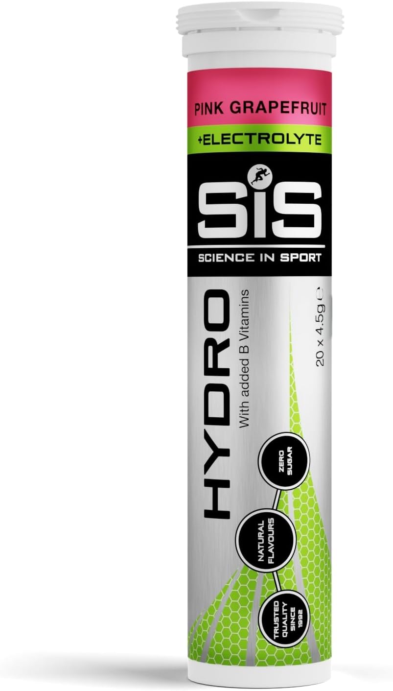 Science In Sport Hydro Hydration Tablets, Gluten-Free, Zero Sugar, Pink Grapefruit Flavour Plus Electrolytes, 20 Effervescent Tablets