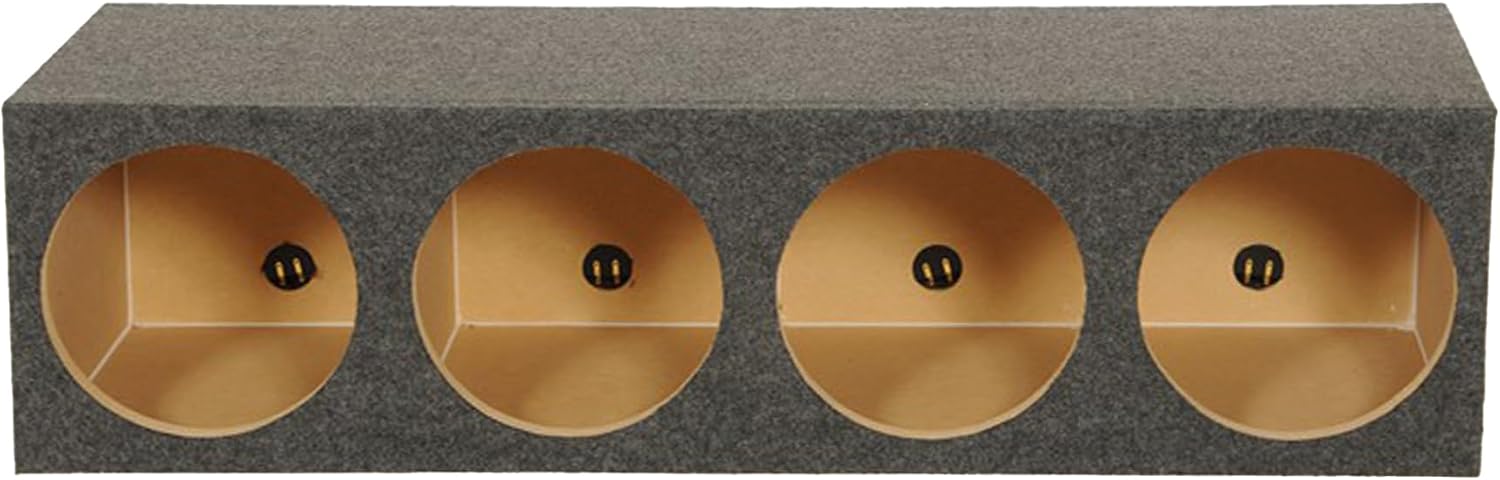 Q Power HD12-4HOLE Quad 12-Inch Sealed Subwoofer Box