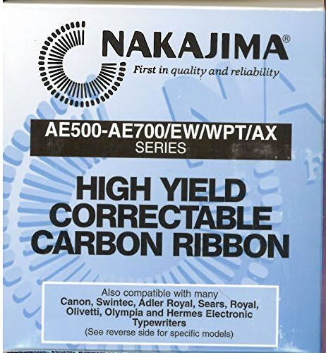 Hi Yield Correctable black film Typewriter Ribbon Cartridge. For Nakajima and other typewriter brands.