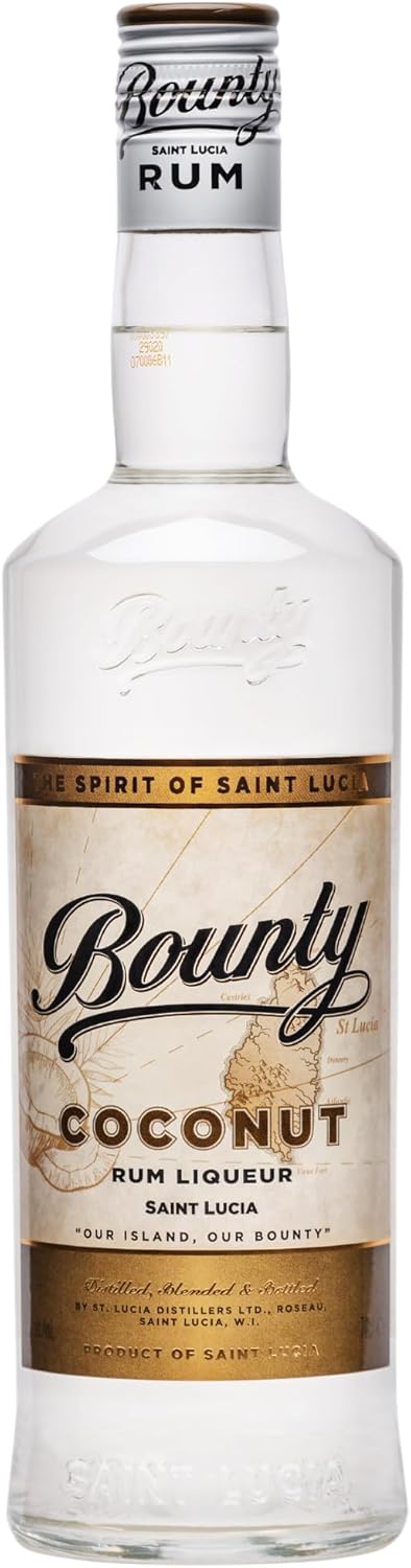 Bounty Coconut Rum Coconut Flavour Distilled, blended and bottled in Saint-Lucia 20% alcohol 700ml Perfect base for Long Drink
