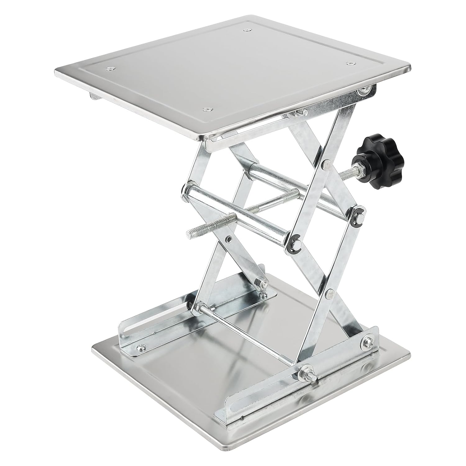 LEXININ 200 x 200mm Lab Scissors Jack, Stainless Steels Lab Jack Stand Table Lift for Physics Experiment Scientific