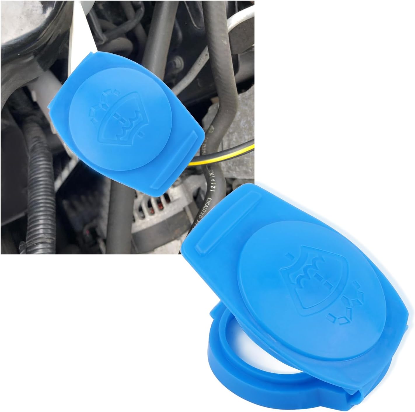 Washer Fluid Cap,OEM#3Q0955455 Windshield Wiper Fluid Cap,Essential Car Accessories Windshield Washer Reservoir Cap Compatible with Volkswagen Atlas GTI Jetta 2019-2021