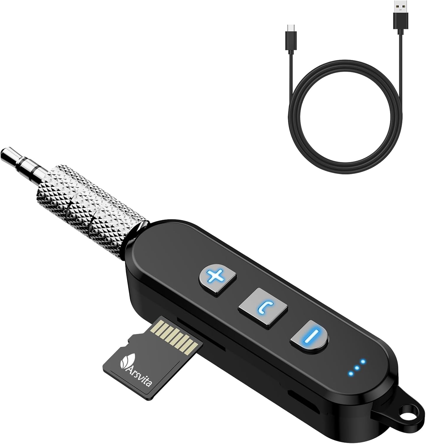 Arsvita Bluetooth Receiver Kit, Bluetooth 5.0 Portable Audio Adapter, Black