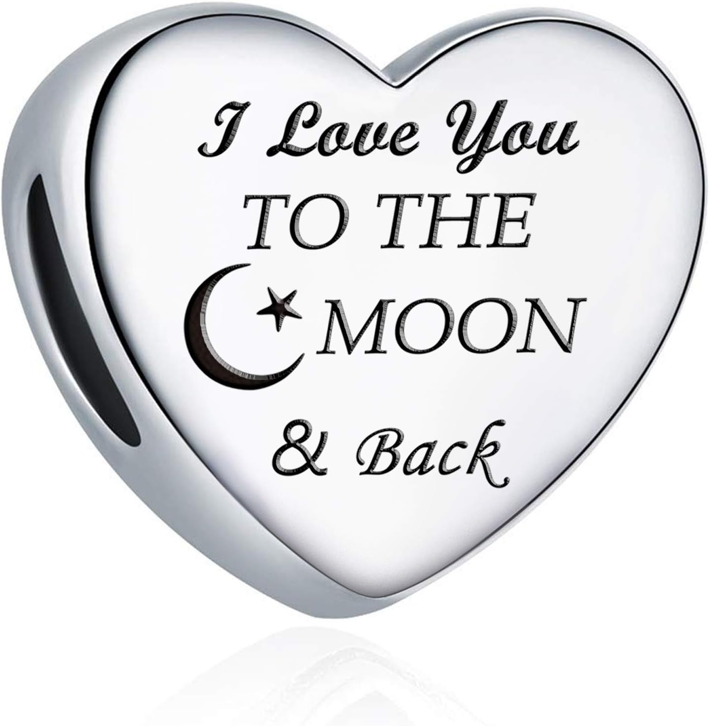 Love Charm Fit for Pandora Charms Bracelet "I Love You to the Moon and Back" Love Heart Charms Birthday Jewellery