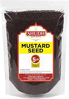 SHUDH Black Mustard Seed 5 LB | 80 oz | Whole Spice (Kali Rai) ~ All Natural | Gluten Friendly | NON-GMO | Vegan | Indian Origin