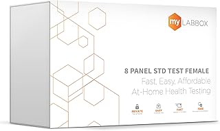 8 Panel at Home STD Test Kit for Women - Chlamydia, Gonorrhea, Hepatitis C, HIV I & II, Herpes Simplex 2, Syphilis, Trichomoniasis - Easy Vaginal Swab & Blood Collection