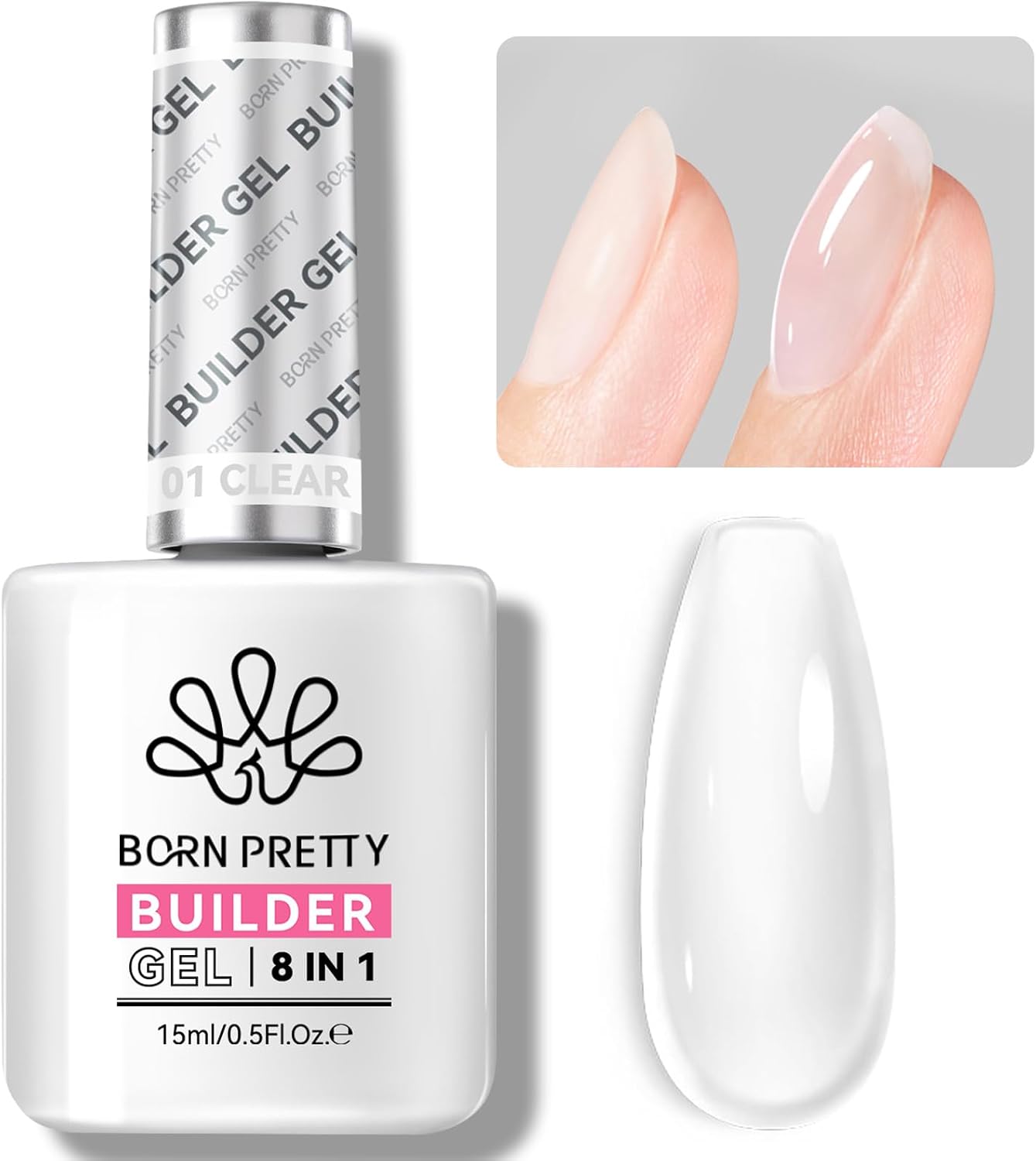 BORN PRETTY Builder Gel 8 in 1 Clear Hard Gel 15ml