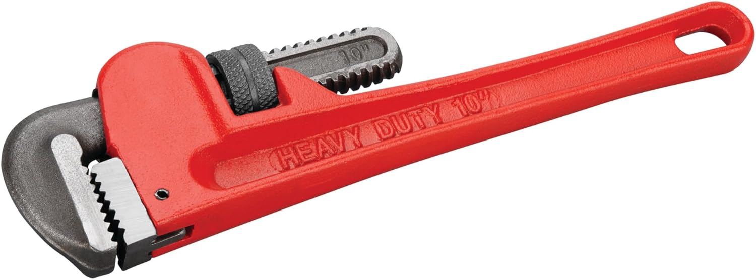 Performance Tool W1133-10B Heavy-Duty Adjustable Straight Pipe Wrench, 10-inch