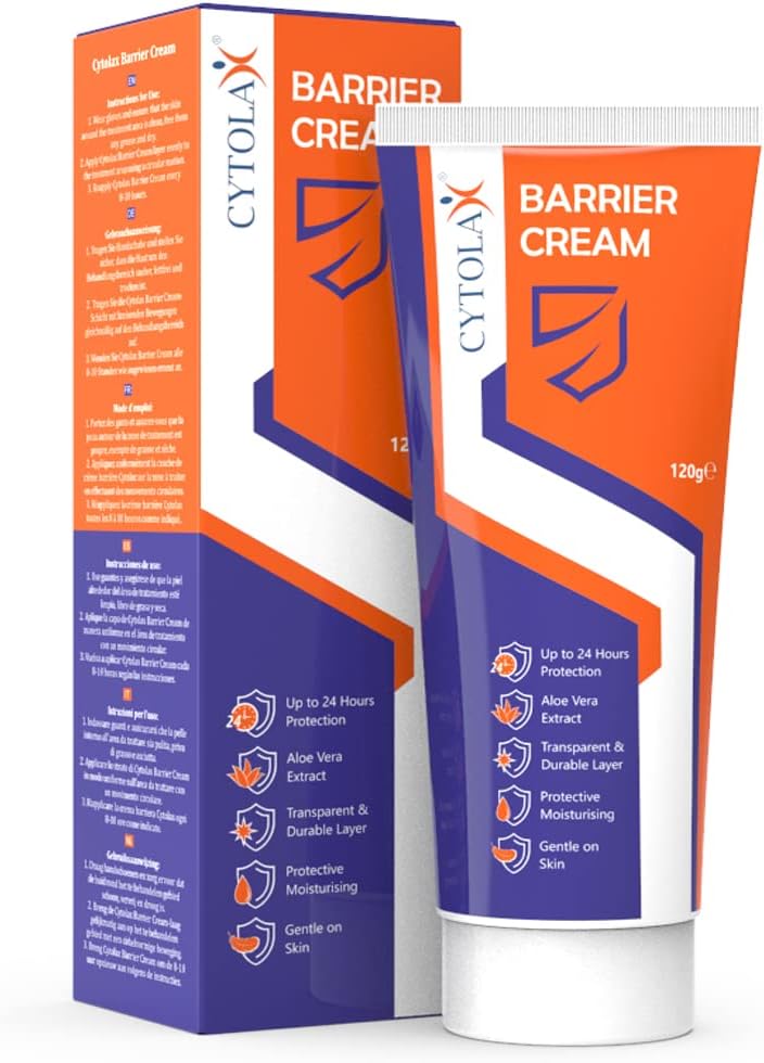Cytolax Barrier Cream 120g | Transparent & Durable 24hour Protection | Prevents Skin Irritation & Sores | Improves Elasticity & Repairs Damaged Skin | with Shea Butter & Aloe Vera extracts