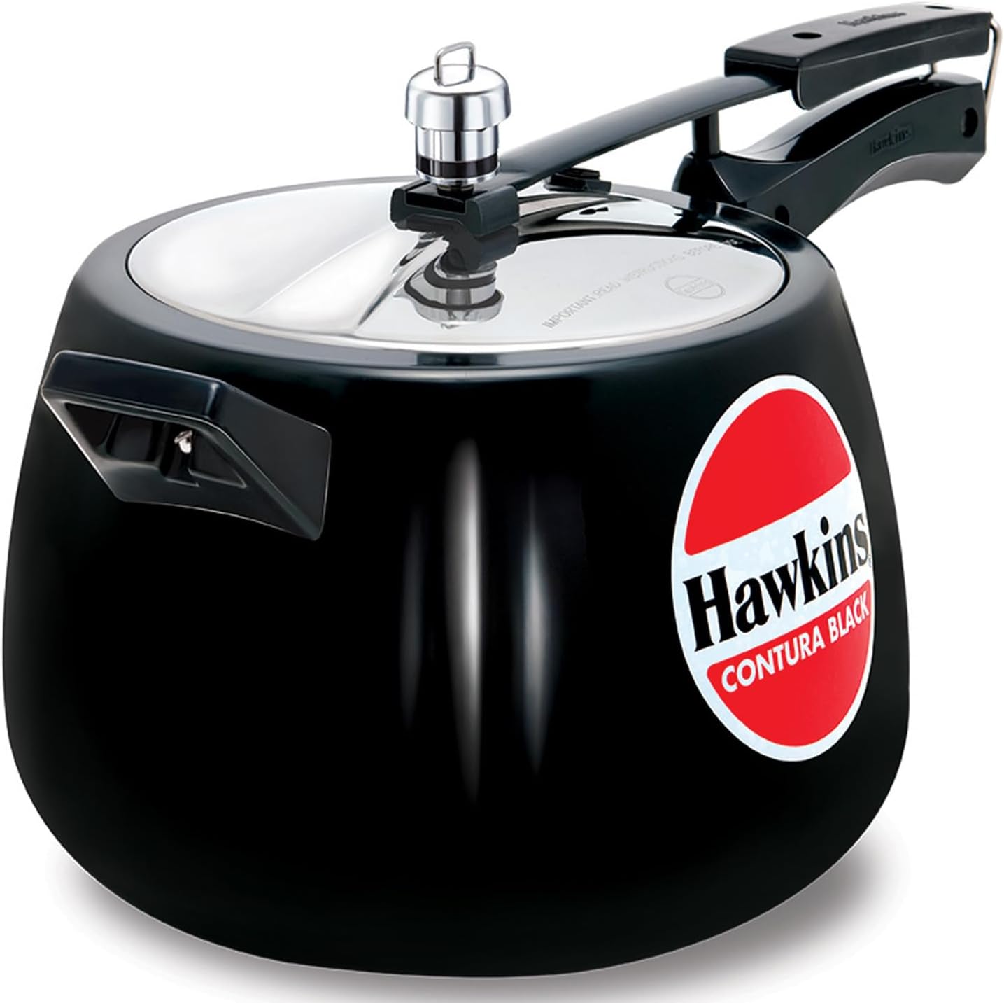Hawkins Contura Black 6.5 Litre Pressure Cooker, Hard Anodised Cooker, Handi Cooker, Black (CB65)
