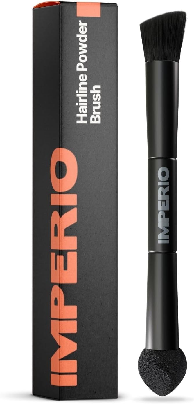 IMPERIO 2in1 Hairline Powder Brush for Precise Application & Blending of Root Touch Up at the Hairline & Recreating Individual Strands (The Original)