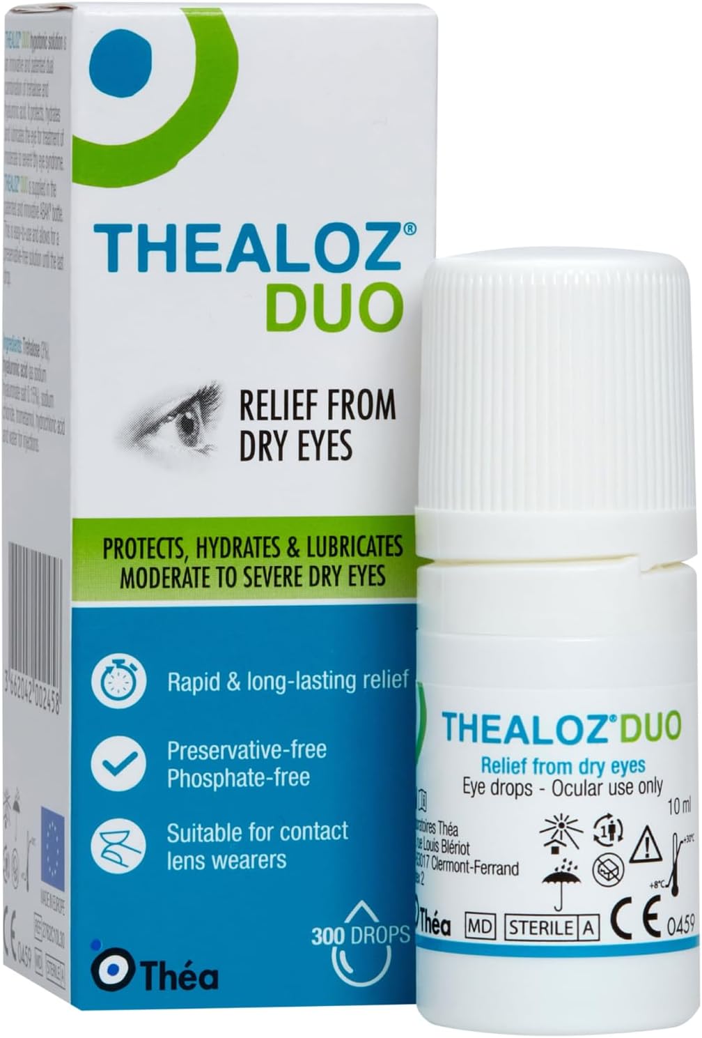 Thealoz Duo Dry Eye Drops, Preservative-Free Dry Eye Relief, 10ml