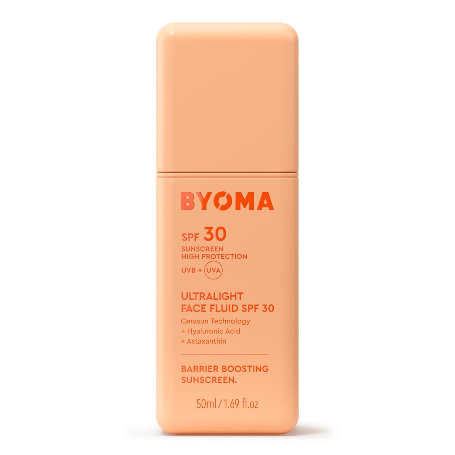 BYOMA SPF 30 Face Fluid - Ultra-Lightweight Facial Sunscreen for All Skin Tones - Luminous Glow, No White Cast - SPF Moisturizer Strengthens Skin Barrier - 1.69 fl.oz