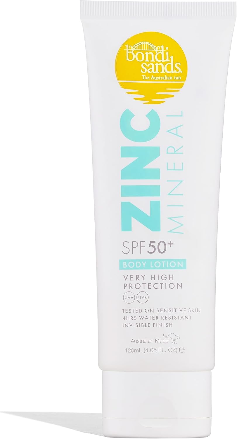 Bondi Sands SPF 50+ Mineral Body Lotion 120mL | UVA & UVB Protection | Suitable for Sensitive Skin | Vegan + Cruelty Free | 120ml/4.05 FL Oz