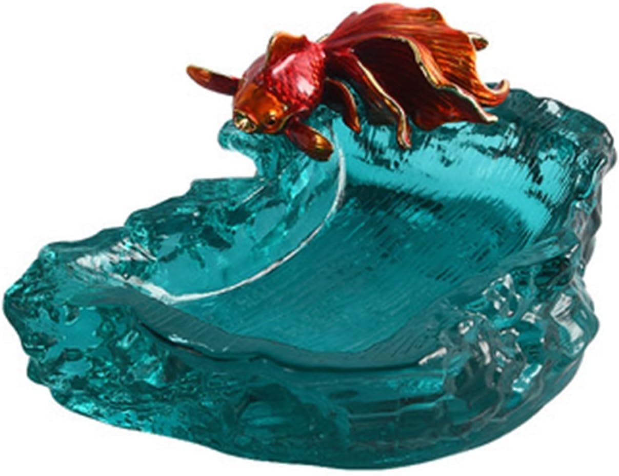 HEXEH Ashtray Glass Ashtray Crystal Glass Smoking Ashtray Living Room Indoor Restaurant Decoration Cigar Ashtray for Home Office and Indoor Ashtray On The Table