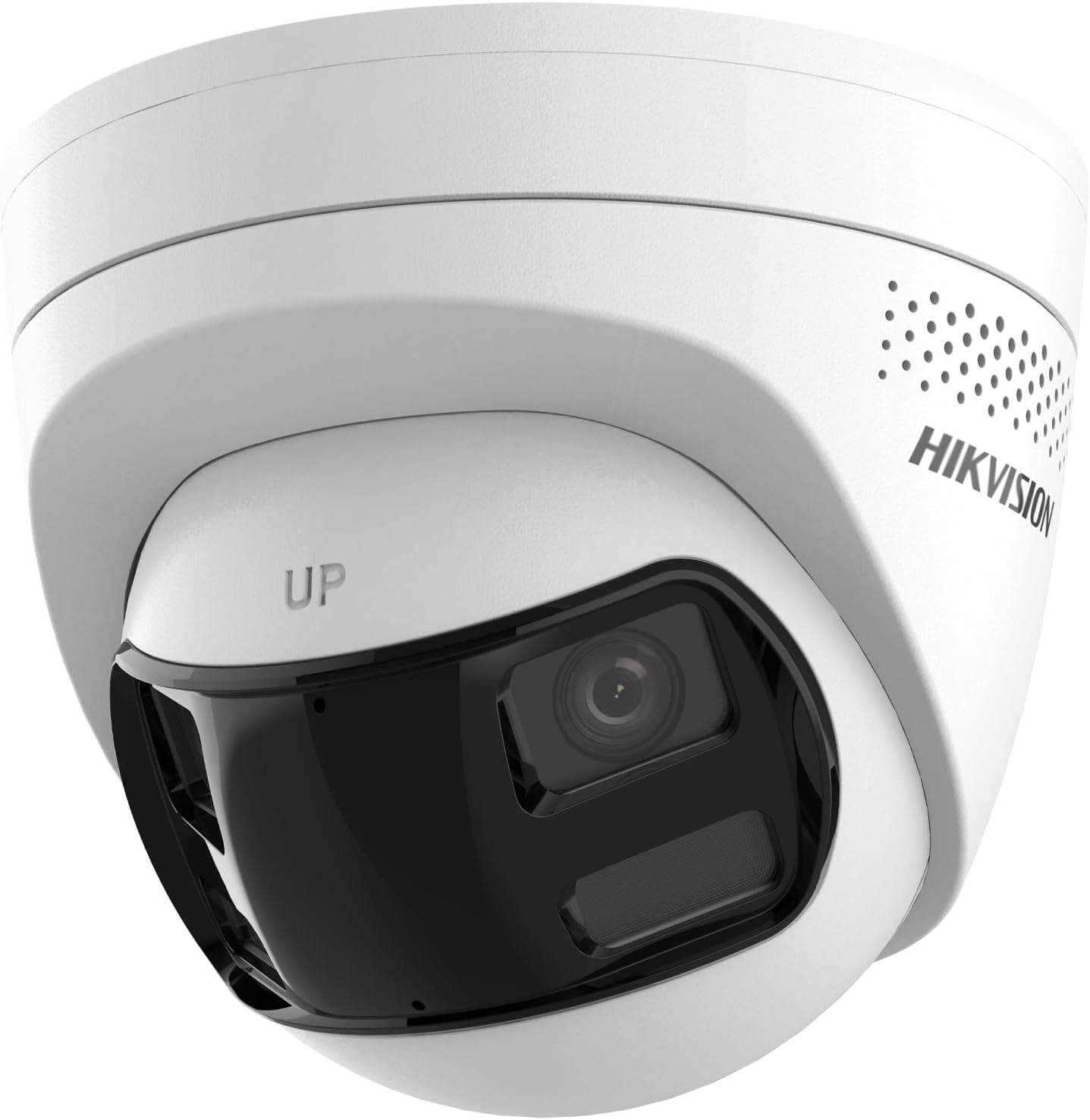 IP PoE Camera DS-2CD1383G2P-LIUF/SL 8MP Dual Lens Stitched Fixed Turret Network Cameras, 180° Field of View, H.265+, Two-Way Audio, Active Strobe Light and Audio Alarm, 2mm Lens