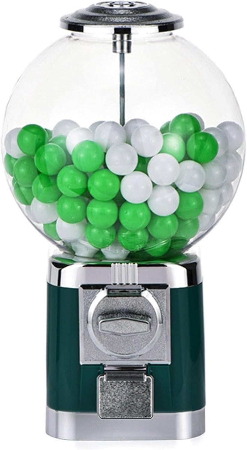 JFBLSD Commercial Gumball Machine, Toy Capsule Vending Equipment, For Small Candy, Nuts, Gum, Toy,White(Green)