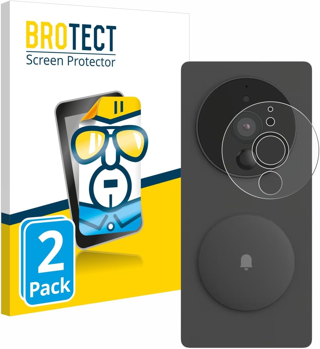 brotect Screen Protector compatible with Aqara SVD-KIT1 (Smart video doorbell G4) (2 Pack) - HD-Clear Protection Film