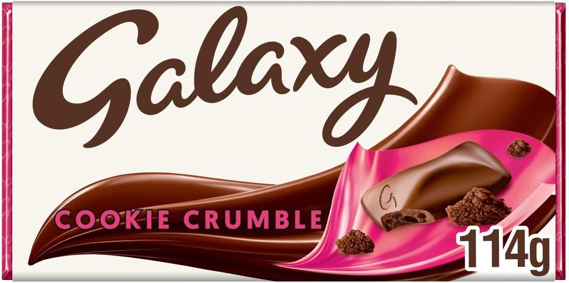 Galaxy Cookie Crumble Milk Chocolate Bar, Chocolate Gift, Movie Night Snacks, Sharing Bar, 114g