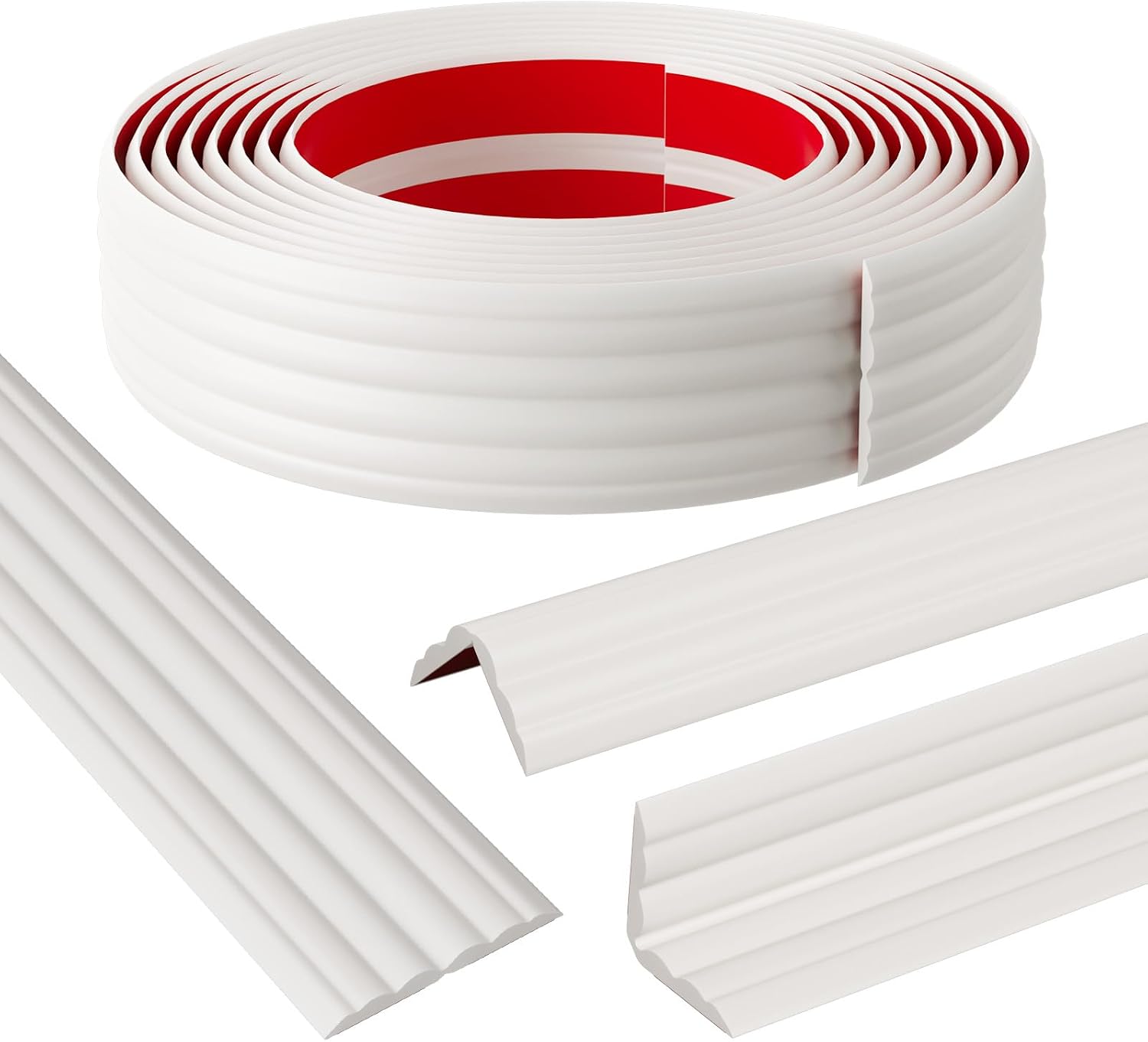 Wall Corner Protector Molding Trim, 1.6 in x 20 ft, White