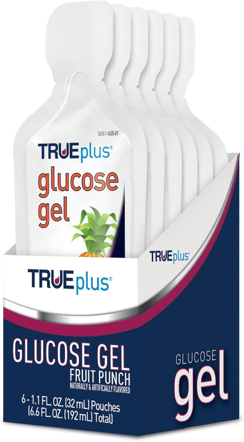 TRUEplus® Glucose Gel, Fruit Punch Flavor - Gel Pouch - 6 Pack
