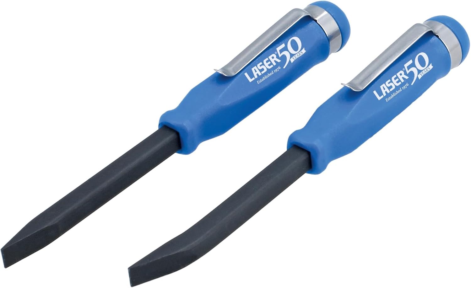 Laser 9201 Mini Pry Bar Set with Go Thru Handles & Pocket Clips - 2pc - 50th Anniversary
