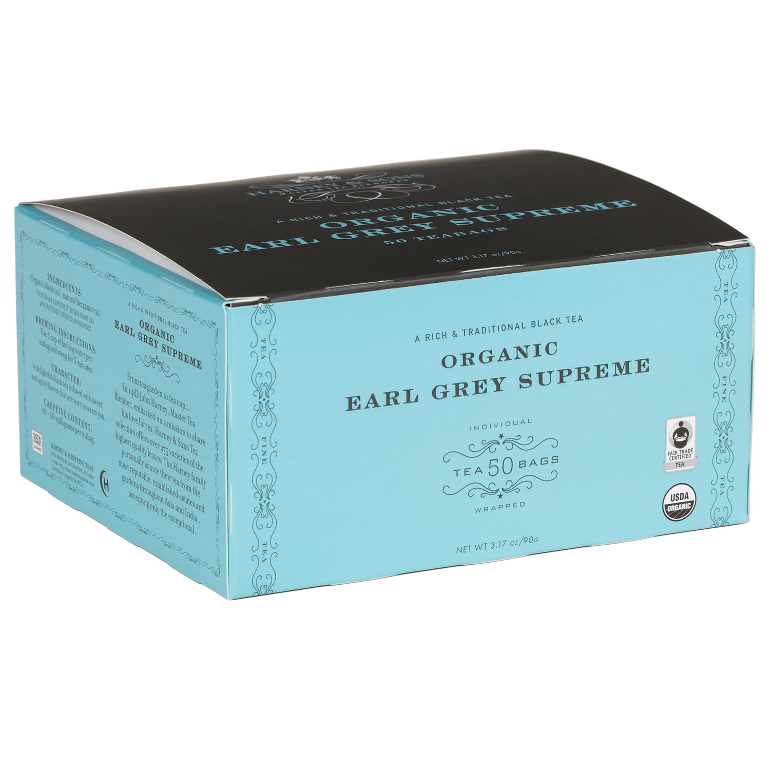 Harney & Sons Organic Earl Grey Supreme Teabags, 50 Count