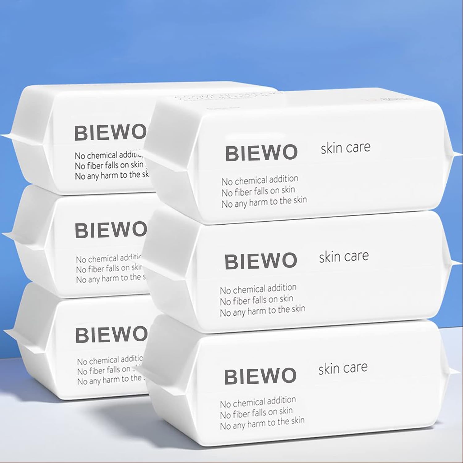 Disposable Face Towel, BIEWO Cotton Tissue Soft Dry Wipes for Women, Simple Cleaning Facial Tissues Dry Wet Dual Portable Use for Sensitive Skin & Baby & Makeup Remover & Personal Care (6 PACK=600PCS)