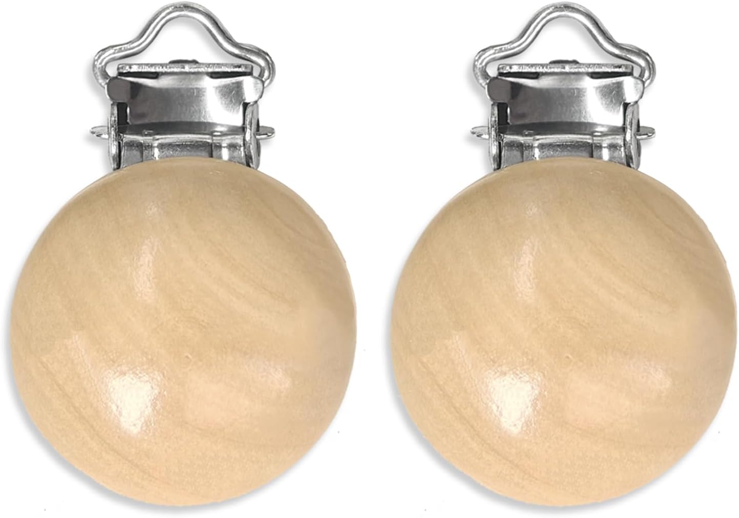 10PCS Natural Wood Pacifier Suspender Clips, for Teething Grasping Toy, Charm DIY Pacifier Clips Holder Accessories