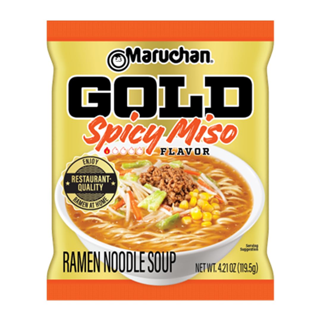 Maruchan Gold Spicy Miso Craft Ramen Noodles, Restaurant Quality Instant Ramen, 4.21 Oz, 5 Count