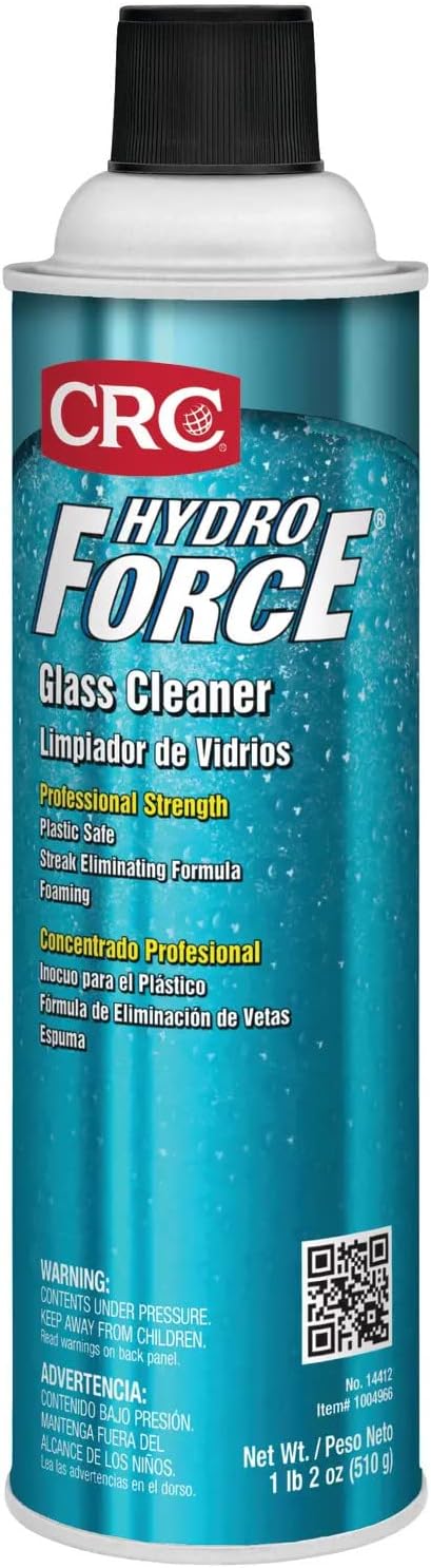 CRC HydroForce Glass Cleaner 14412 – 18 WT. OZ., Professional Strength Cleaning Solution