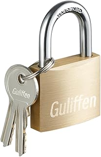 Solid Brass Padlock with Key with 1-9/16 in. (40 mm) Wide Lock Body,Keyed Padlock for Sheds, Storage Unit School Gym Locker, Fence, Toolbox, Hasp Storage