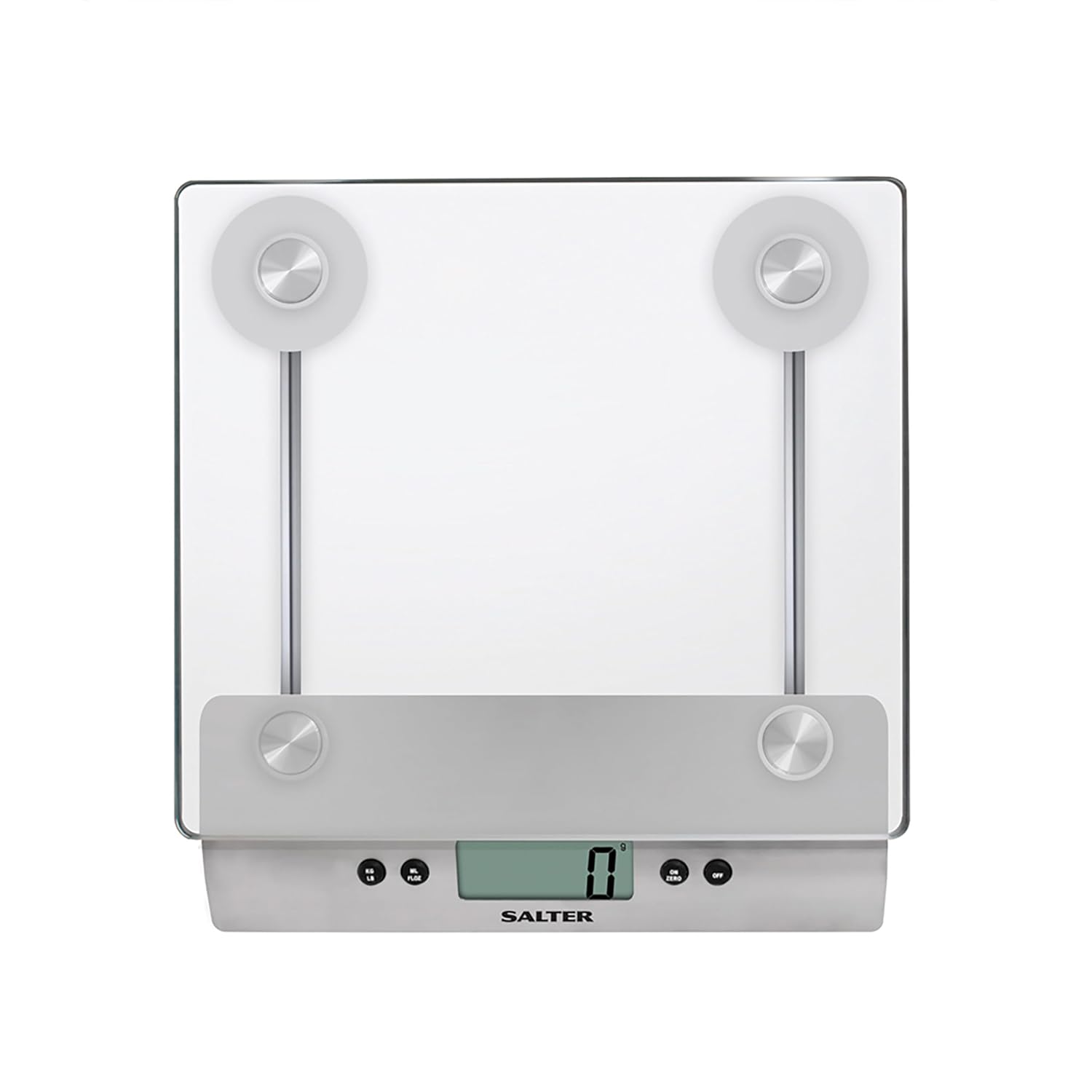 Salter 3003 SSSVDR08EU16 Kitchen Weighing Scale – Digital Glass Food Scales, Weighs Liquids/Fluids, Easy Read LCD Display, Metric/Imperial Measures, Tare Function, 5KG Capacity, Battery Included