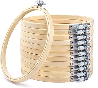Caydo 12 Pieces 6 Inch Embroidery Hoops Set Bulk Circle Cross Stitch Hoop Round Ring