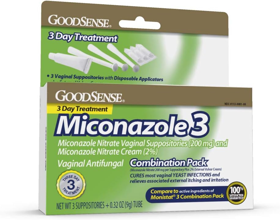 GoodSense Miconazole Nitrate Vaginal Suppositories (200 mg) and Miconazole Nitrate Cream (2%)