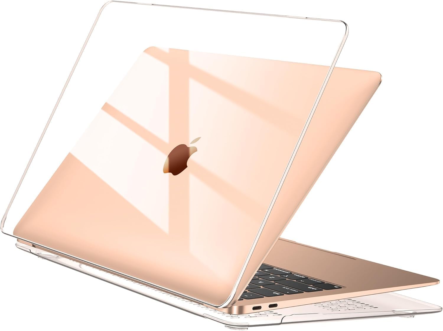 EooCoo Case compatible for Macbook Air 13 inch M1 A2337 A2179 A1932 with Retina Display, 2021 2020 2019 2018 Release, Plastic Hard Shell, Smooth Shiny Surface, Crystal Clear