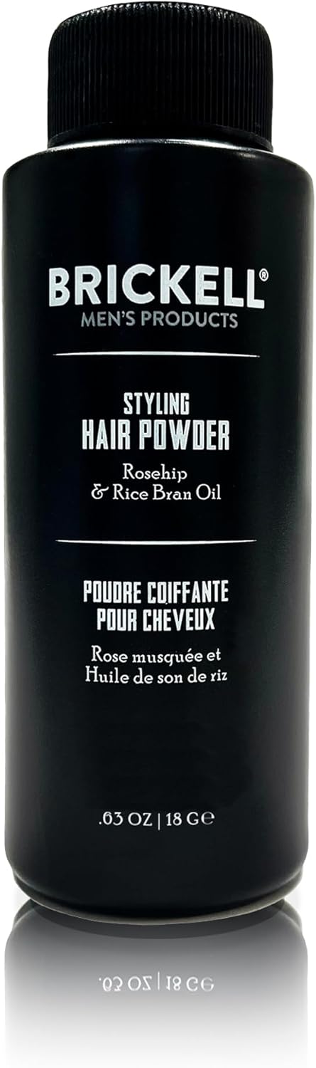 Brickell Men's Styling Hair Powder For Men, Creates Volume, Natural & Organic, Non-Greasy Texturizing Powder, 18g, Fragrance-Free