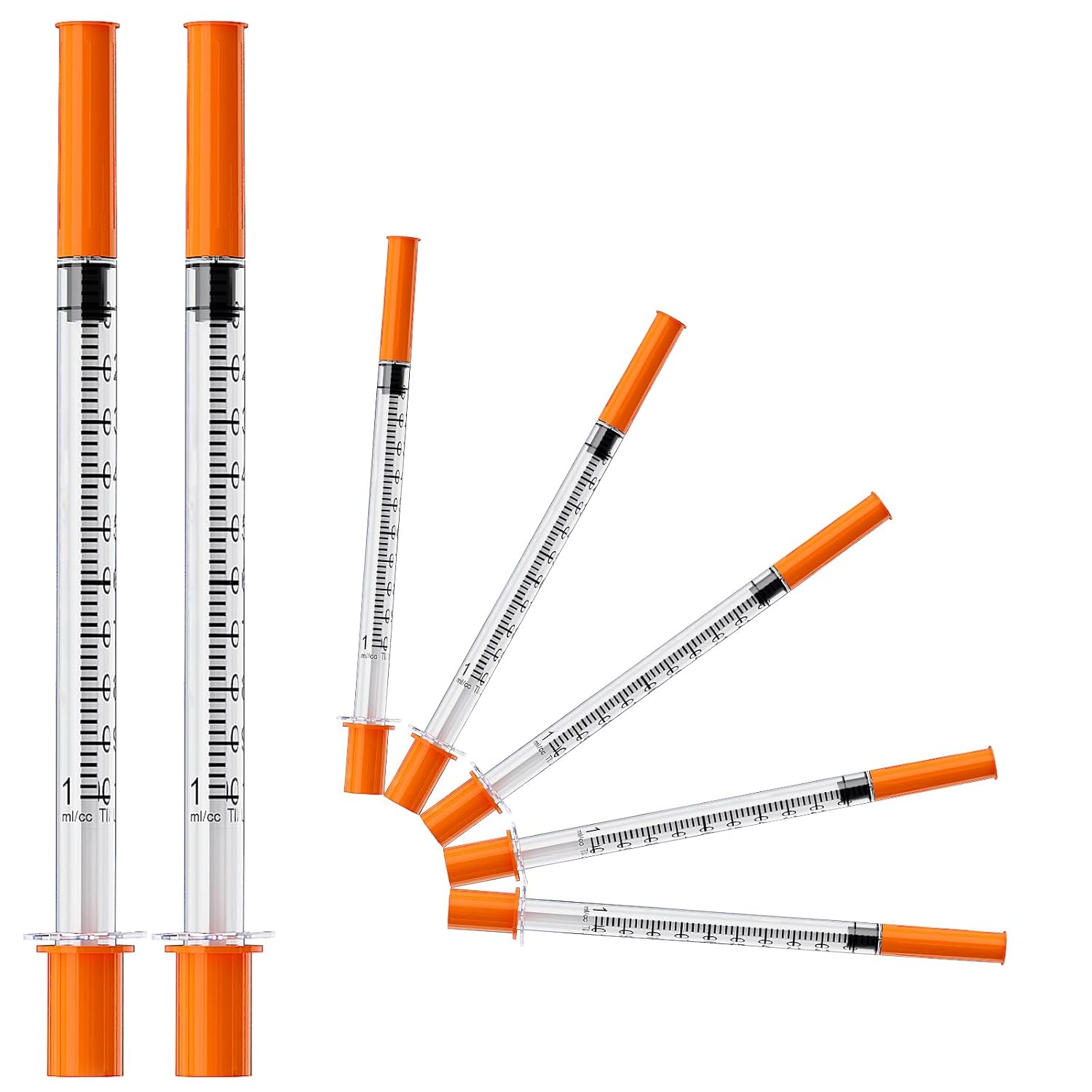 1mL/cc Lab Syringes with Needle 29G 5/16" (8mm), Individually Wrapped, Pack of 25