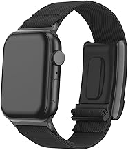 Apple Watch & Whoop Band Combo: Hybrid Athlete Band - Breathable, Odor-Resistant Nylon Strap Compatible with Apple Watch & Whoop 4.0 for Ultimate Comfort and Durability (Black) 42mm, 44mm, 45mm, 49mm