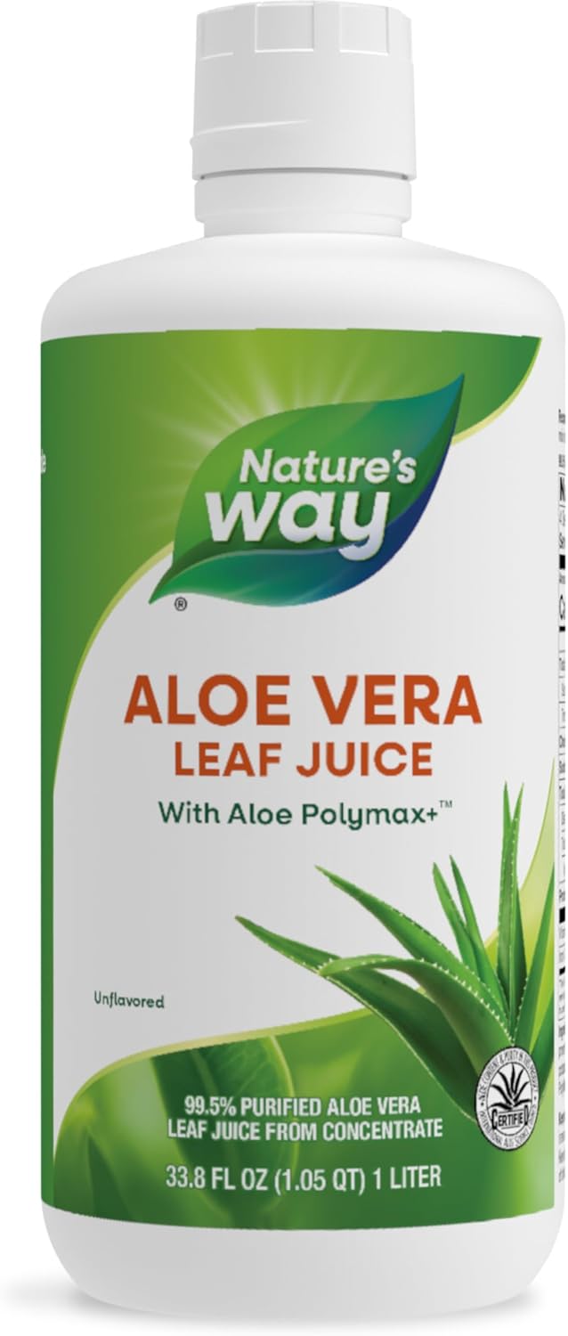 Nature's Way Aloe Vera Leaf Juice 99.5% Purified Aloe Vera Leaf Juice, 1 Liter (33.8 Fl Oz.), 33.8 Fluid Ounce