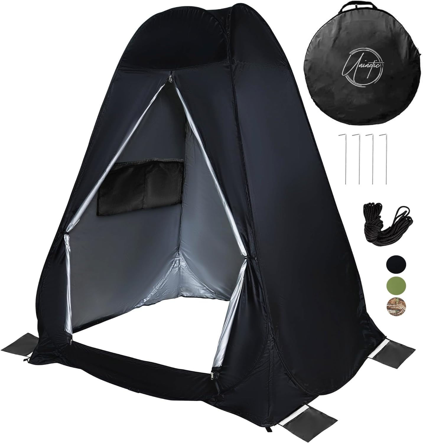 Pop Up Large Privacy Tent - 7ft Tall - Oversized Strong Camping Toilet Tent- Portable Camp Shower Pod w/Hooks- Porta Pod- Outdoor Bathroom, Potty, Changing Private Room