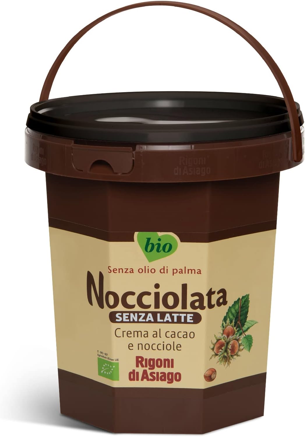 ORGANIC HAZELNUT RIGONI DI ASIAGO WITHOUT MILK SHAPING CREAM 2.5 kg CHOCOLATE BUCKET