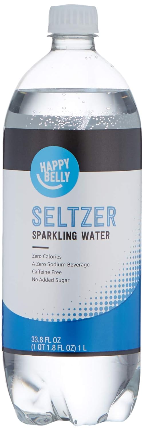 Amazon Brand - Happy Belly Seltzer Sparkling Water, 33.8 fl oz (Pack of 1)